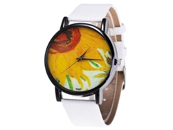 Reloj De Pulsera Casual De Cuarzo Zhoulianfa Para Hombre/mujer, De Piel Sintética, Color Blanco.