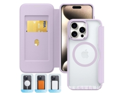 Capa De Couro Para Celular Fliphone Com Compartimento Antifurto Para Cartão.roxo armadura Magnética - Iphone 17 Pro Max