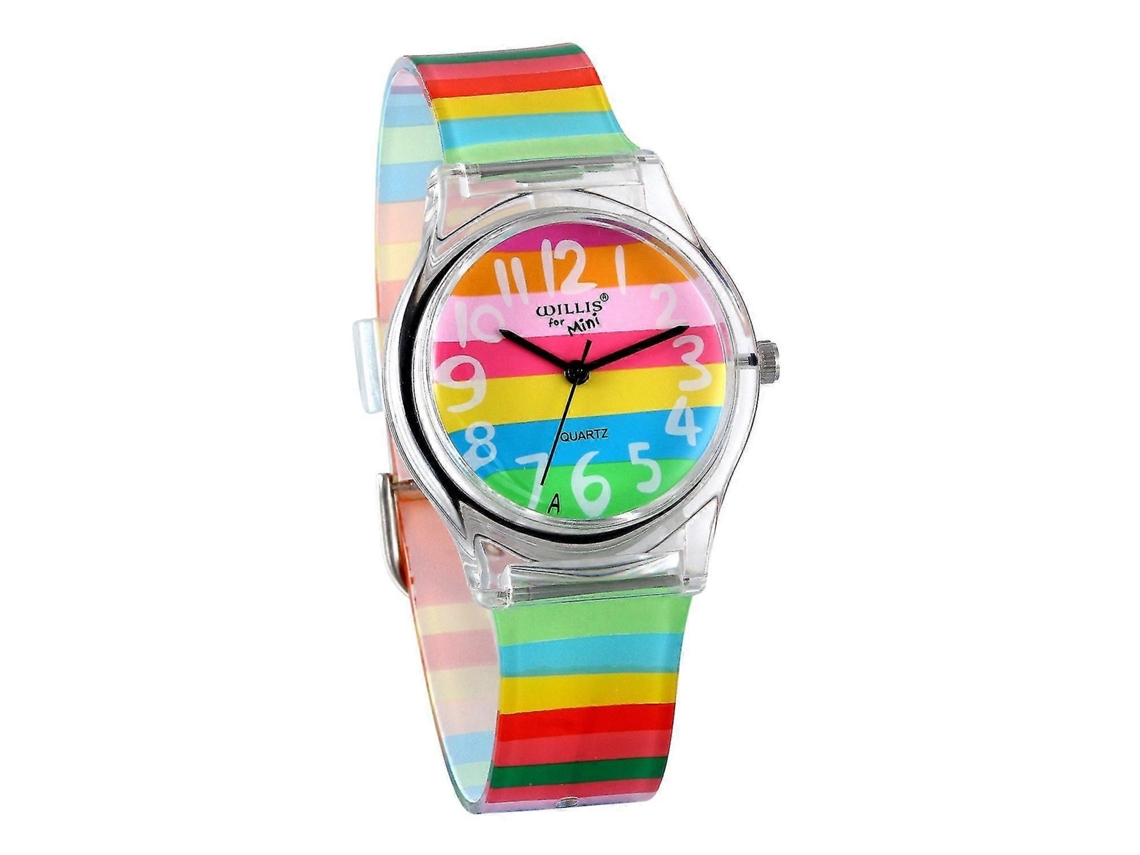 Relojes infantiles con diseño de arcoíris, para edades de 6 a 16 años, GOKOCO