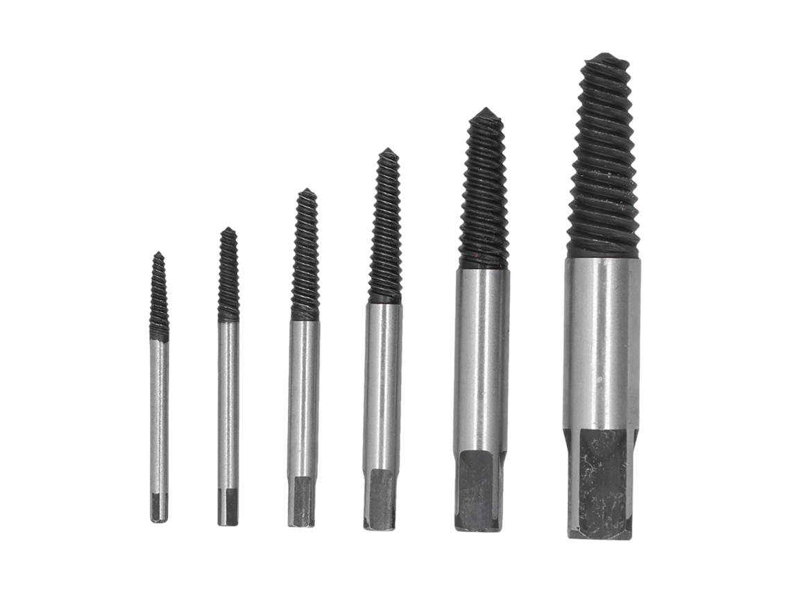 Juego De 6 Extractores De Tornillos Rotos, De Acero Resistente, Ligeros Y Portátiles Para Extraer Tornillos Dañados.