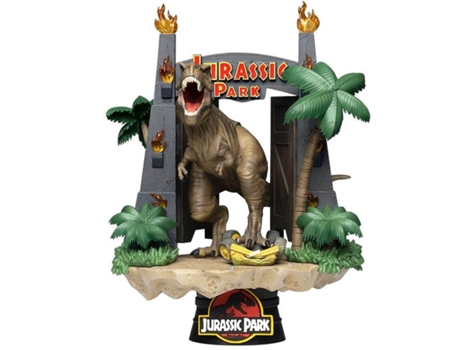 Figura Diorama T-Rex Porta Do Parque Jurassic Park 15 Cm