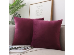 2026-funda De Almohada Cuadrada De Terciopelo De Dos Piezas, Suave Y Lujosa Color Sólido, 45x45 Cm, Morado Dai