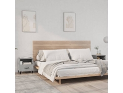 Mesitas de Noche LOVELY HOME Mesinha 2 Pcs Madeira Processada Cinzento-Cimento