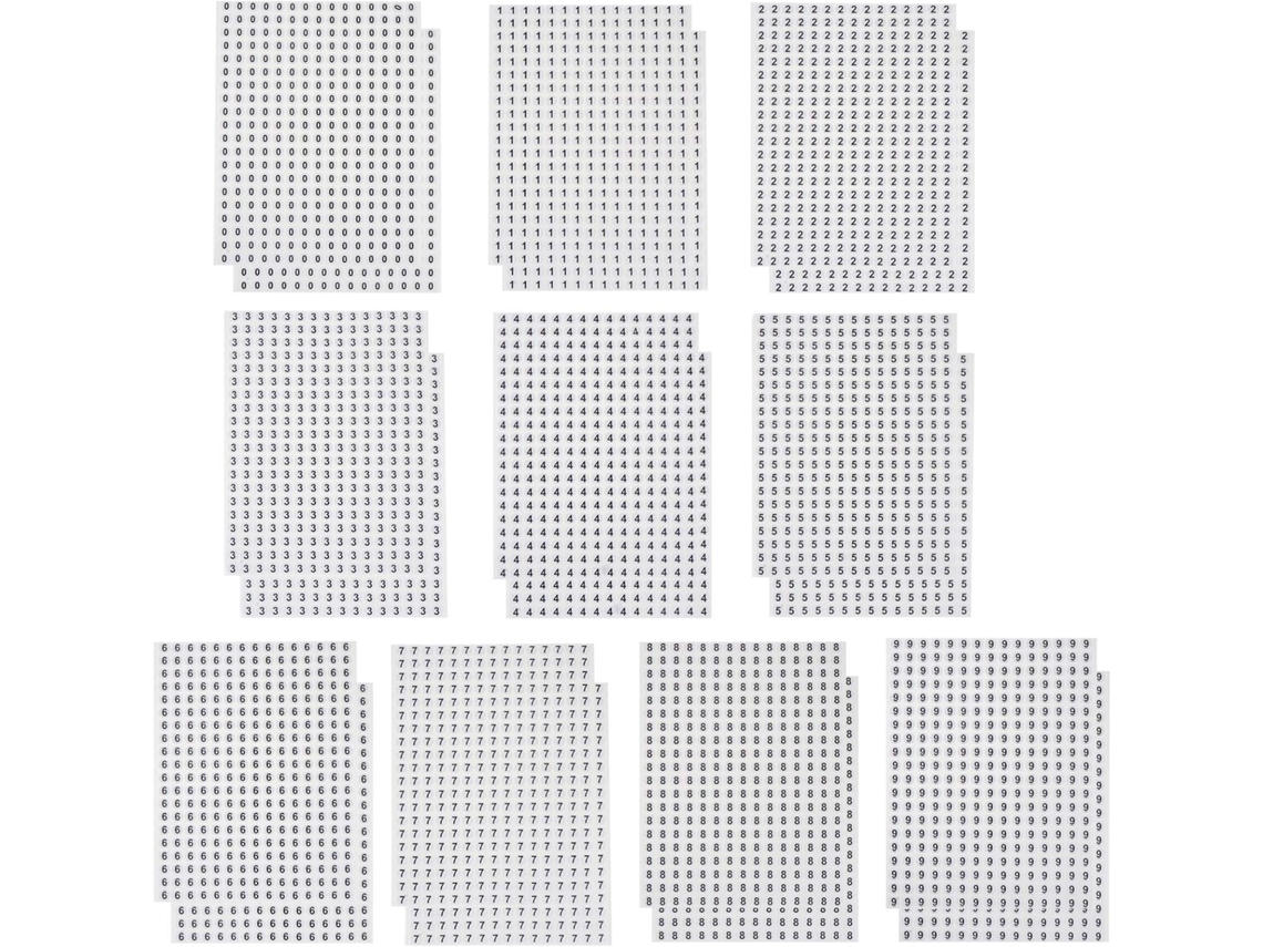 Paquete De 6000 Pegatinas Redondas Autoadhesivas Blancas Con Números En Papel.