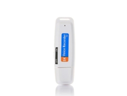 Grabadora de voz digital con disco U de una tecla, tarjeta de memoria flash TF, grabadora de voz USB (blanco Yizhood)