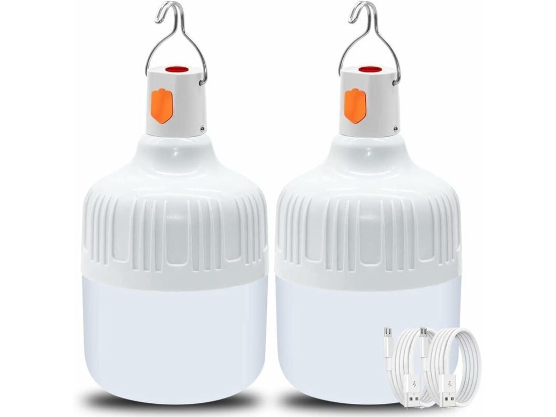 Linternas Usb Recargables De 40 W (paquete De 2) - Luz Portátil Para Colgar En El Camping (clase Energética A+++)