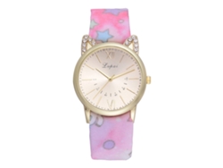 Reloj De Pulsera Para Mujer Con Correa De Tela Estampada Floral, Bonito Diseño De Cuarzo, Lvpai Rosa