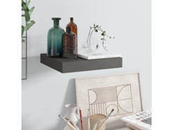 Estante flotante de pared MDF gris brillo 23x23,5x3,8 cm