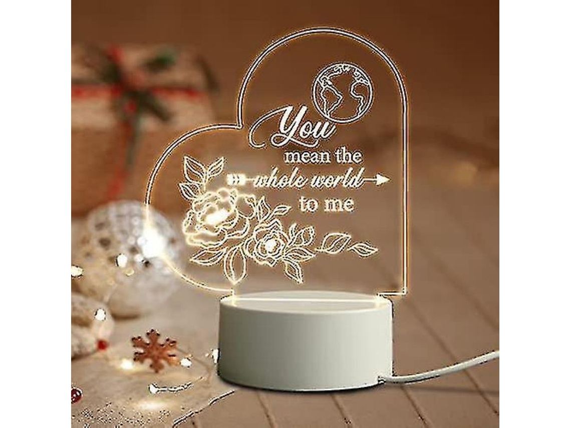 2026-luz Nocturna Acrílica Led Para Novia, Regalo De Navidad Y Cumpleaños Para Mujer, Lámpara Decorativa Ktt