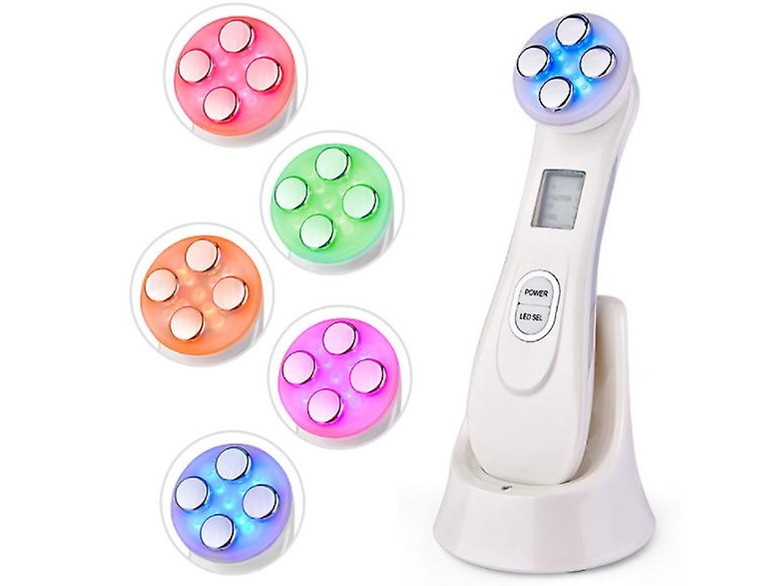 Masajeador facial, eliminador de arrugas, recargable por USB, instrumento de belleza eléctrico para el cuidado facial, 6 modos y luz LED utilizada para Yemaesre