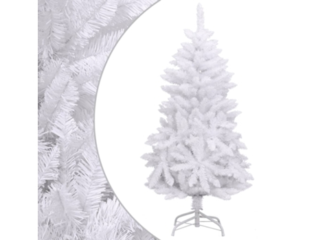 VIDAXL Árbol de Navidad artificial con bisagras y soporte blanco 150cm