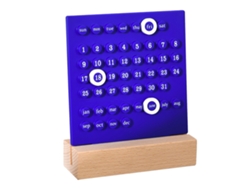 Calendario perpetuo de madera para niños, manual, desarrolla habilidades de planificación, azul, para el hogar.