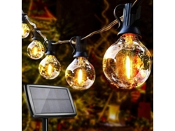 Luces Solares Para Fiestas G40 Led 10+1 Bombillas, Impermeables Ip44, Para Jardín Y Barbacoa.