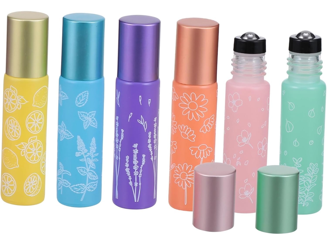 6 Pièces Flacons Verre Épais Bouteilles Vides Rechargeables Para Huiles Esencialles Y Fragrance...