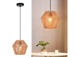 Lámpara colgante vintage de mimbre, 150 cm, E27, 40 W, Nettlife