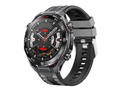 Bracelete Para Huawei Watch Ultimate 2 - Silicone Bicolor - Fivela De Pino Prateada Preto E Cinza