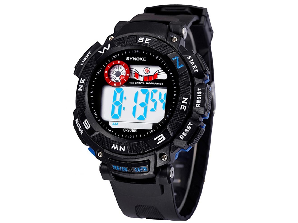Reloj Electrónico Digital Multifuncional Impermeable Synoke (negro Azul)