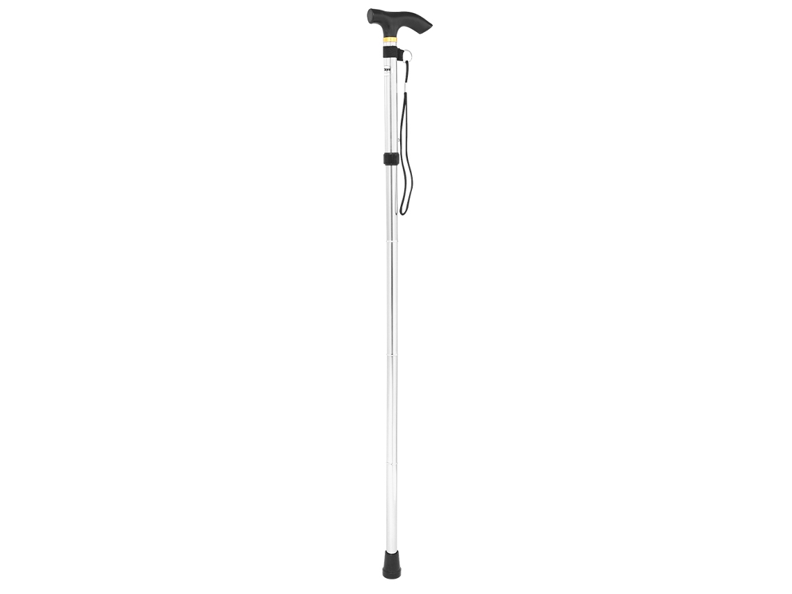 Bastón telescópico ligero Anub para senderismo, fabricado en aleación de aluminio, ideal para trekking y montañismo (plateado).