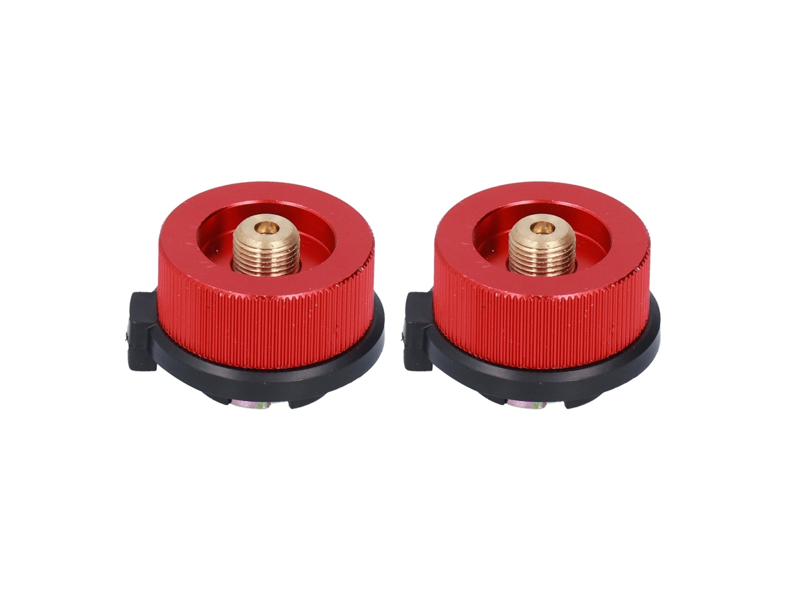 Adaptador De Tanque De Gas Para Hornilla De Camping (2 Unidades) Con Función De Cierre Automático - Rojo