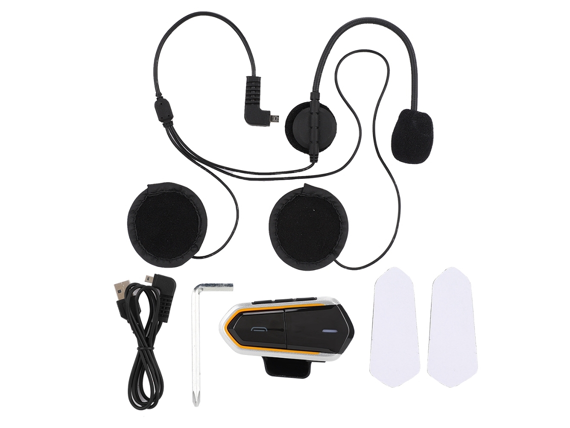 Auriculares Bluetooth para casco de motocicleta (radio FM y llamadas telefónicas)