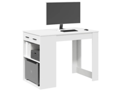 Escritorio | Mesa | Escritorio con cajón y estante, fabricado en madera blanca.