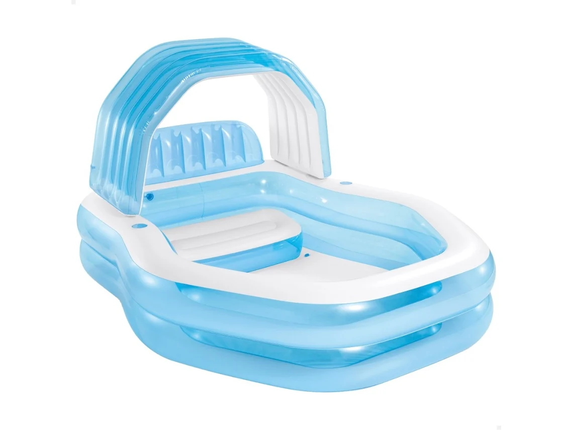 Piscina hinchable para niños azul c/sillón y toldo 229x191x135 cm INTEX