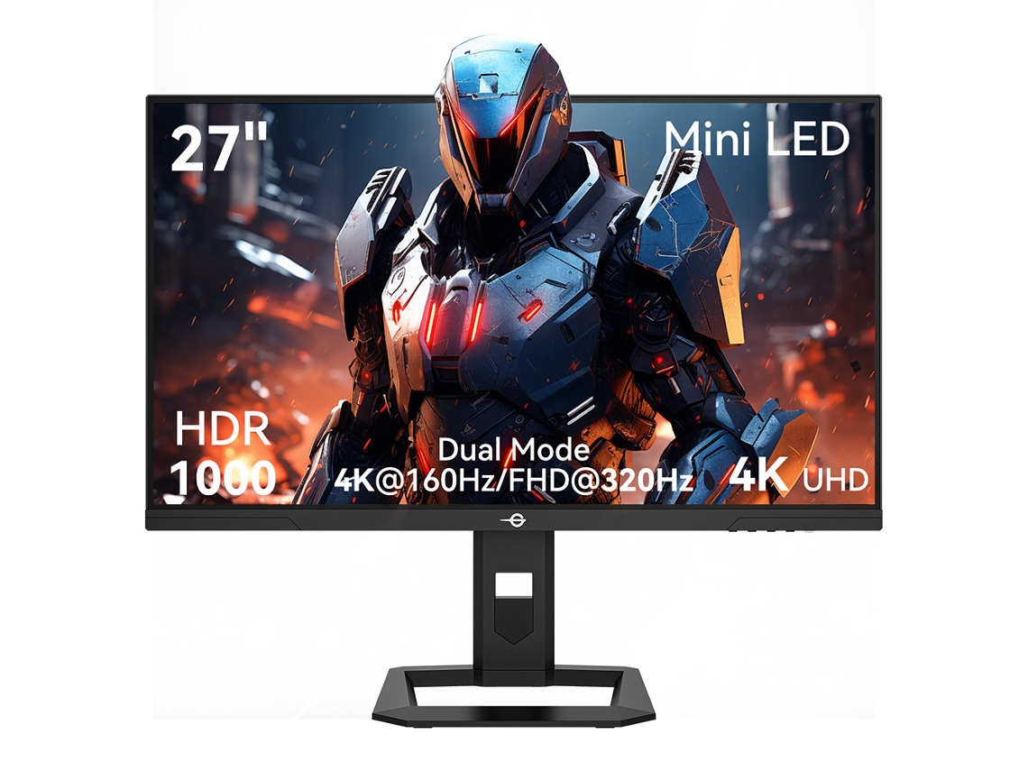 Minimonitor LED para juegos Titan Army P275mv Plus de 27 pulgadas, UHD 4K, 160 Hz, con 1152 zonas, atenuación local, tiempo de respuesta IPS de 1 ms, modo dual y FHD de 320 Hz.