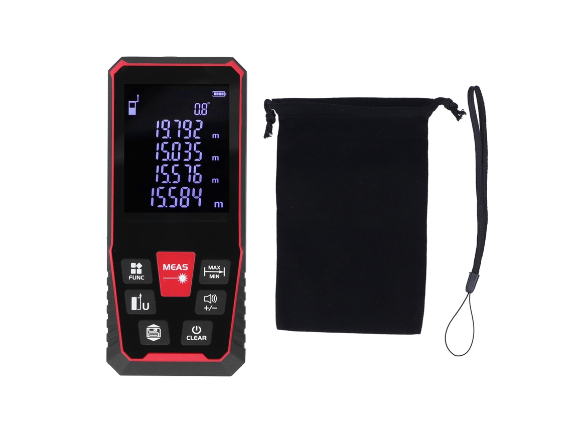 Medidor De Distancia Láser Digital Portátil De Alta Precisión De 120 M Con Pantalla Lcd Retroiluminada