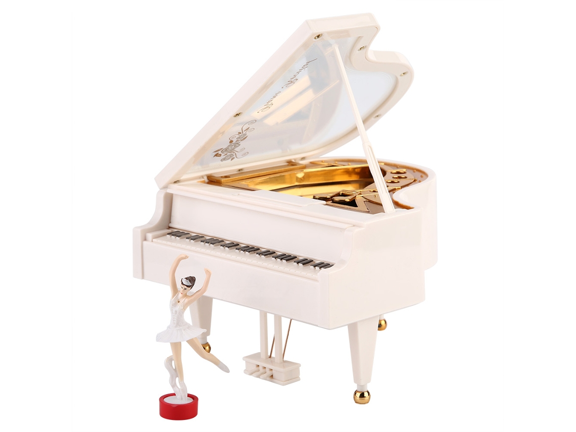 Caja de música de bailarina de corazón blanco Worten