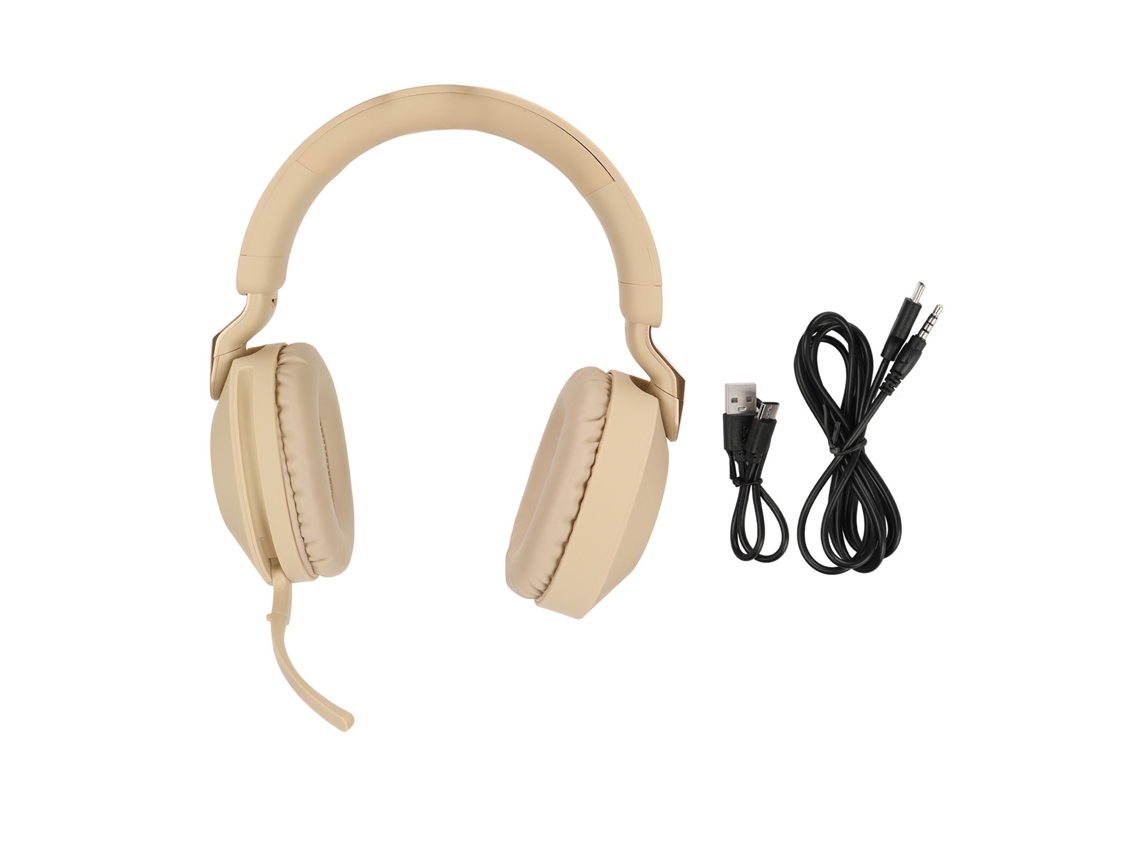 Auriculares Inalámbricos Y Con Cable Bluetooth 5.1 Para Juegos Con Sonido Estéreo Y Micrófono - Dorado