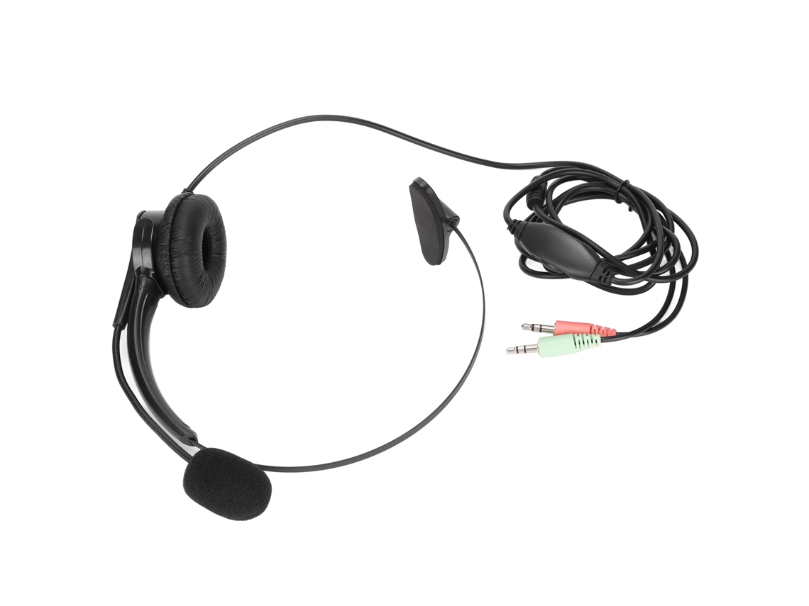 Auriculares Para Centro De Llamadas Con Cancelación Ruido 3,5 Mm, Volumen Ajustable Y Micrófono
