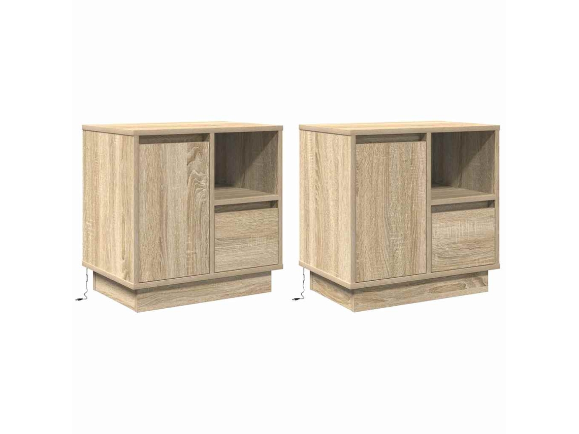 Juego de 2 mesitas de noche de roble Sonoma 50x34,5x50 cm MAISON EXCLUSIVE