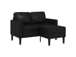 Sofá 2 Plazas | Sofá De Salón | Sofá De Descanso Con Chaise Longue En Forma De L Negro 125 Cm Wsd929444