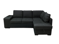 Sofa Cama Chaise Longue Stacy 250cm Negro, Chaise Derecho SALDOSYSTOCKS