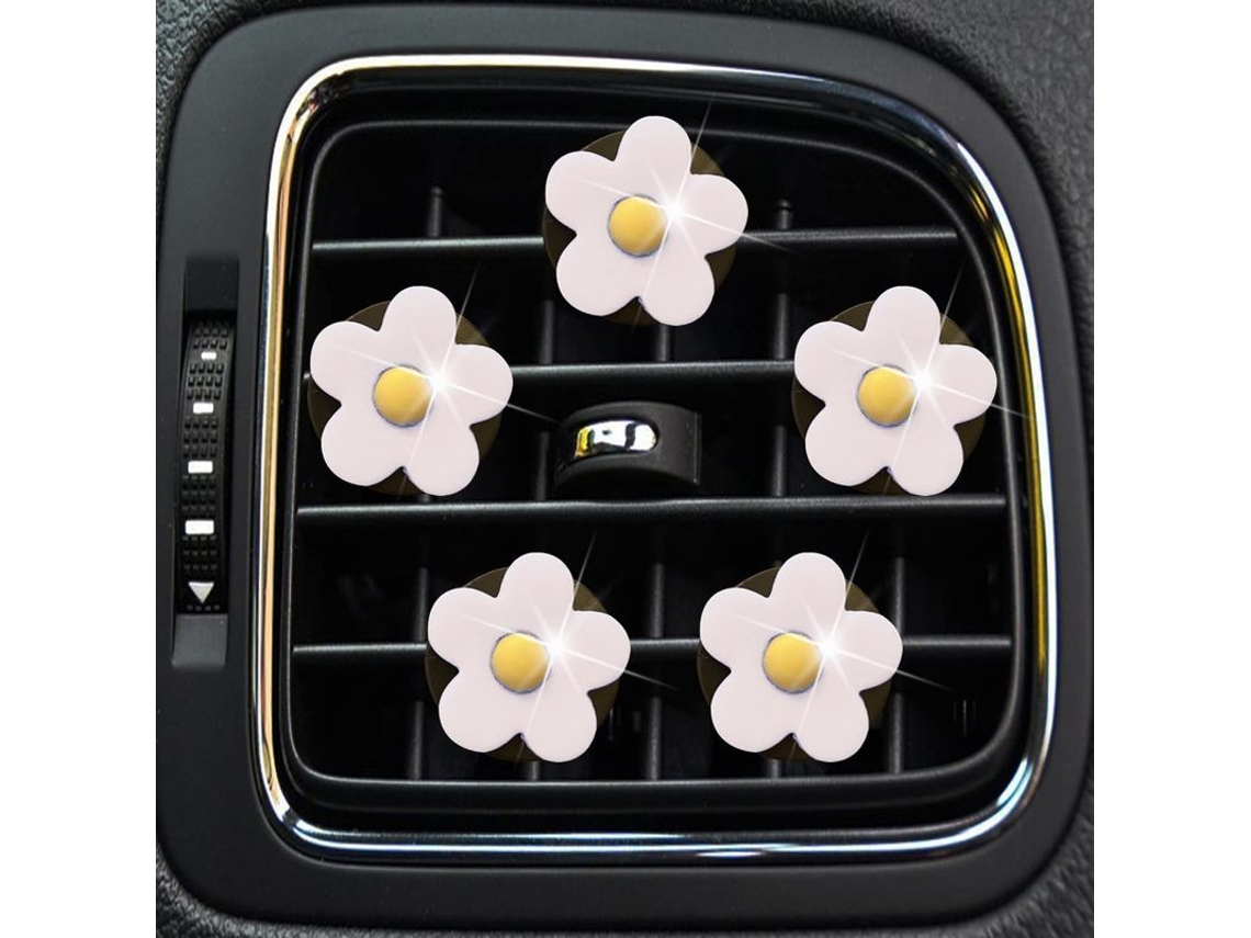 5 Clip-ons Flores Margarita Para Auto, Difusores Aromáticos De Aceite Esencial, Decoración Interior De Coche Para Mujer