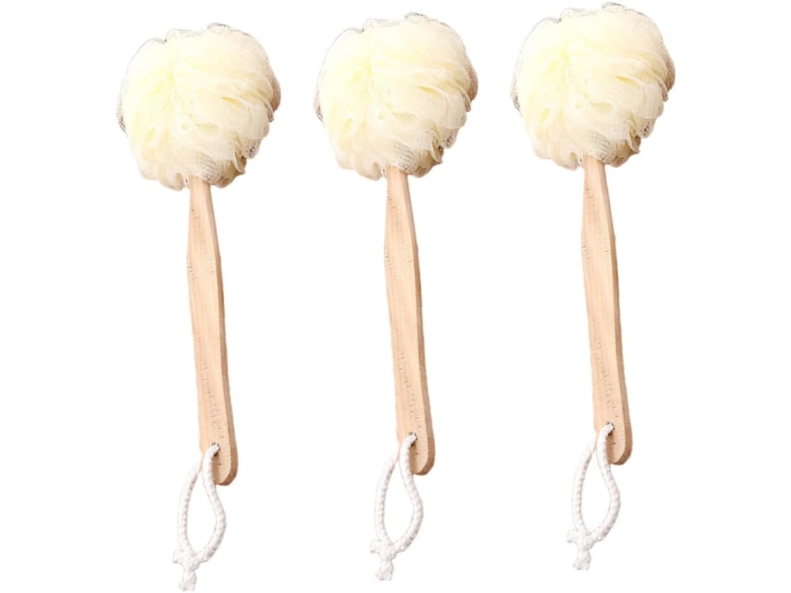 Juego De Baño De 3 Piezas Con Asa, Esponja De Baño Y Exfoliante Corporal Suave.