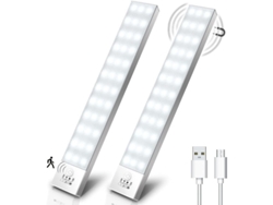Luces Led Para Armarios Con Sensor De Movimiento, Recargables Vía Usb, 36 Led (2 Unidades)