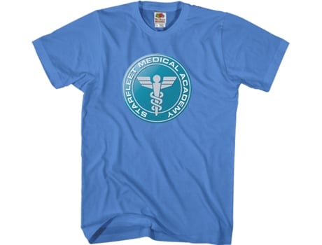 Camiseta Unisexo DEEPSTONE Starfleet Medical Academy Star Trek carolina azul (XL)