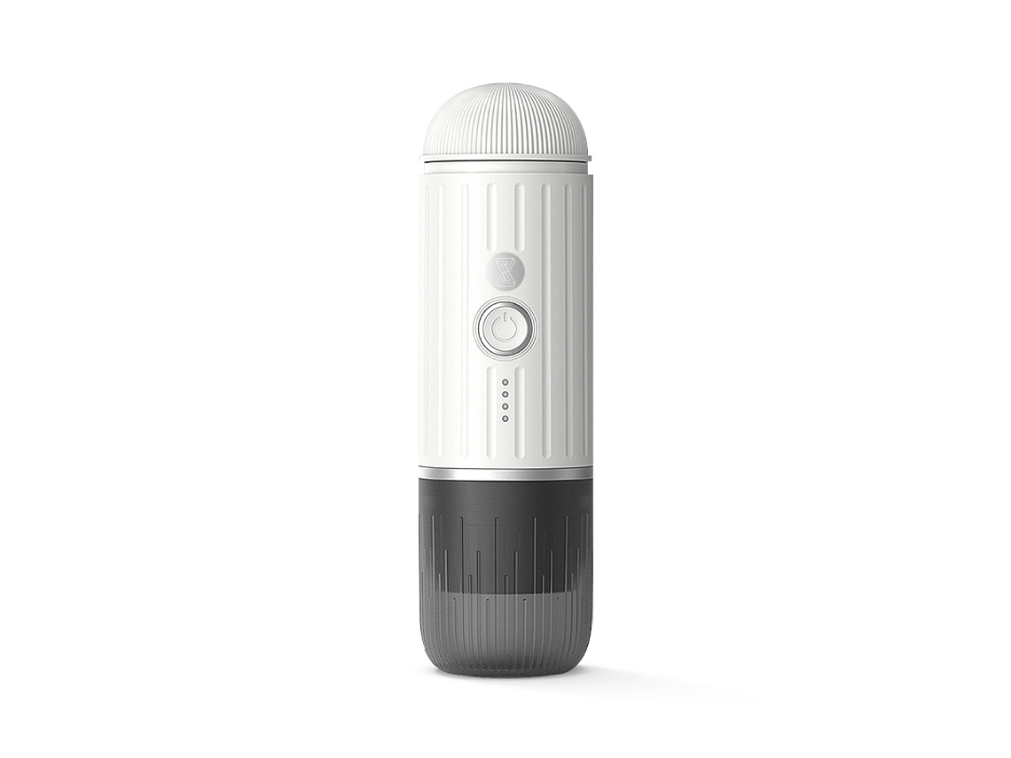 Cafetera eléctrica inalámbrica para café expreso, para café molido y cápsulas, recargable, portátil, Sfushos (blanca)