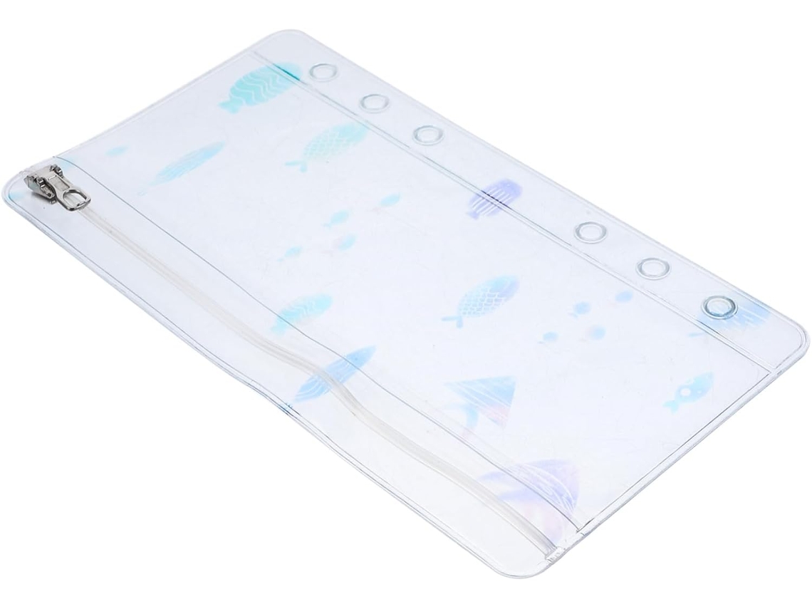 Carpeta organizadora decorativa reutilizable con bolsillo, fabricada en PVC y anillas, ideal para notas y álbumes de recortes.