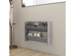 Mueble Zapatero | Zapatero De Pared Madera Contrachapada Gris Hormigón 80x18x60cm