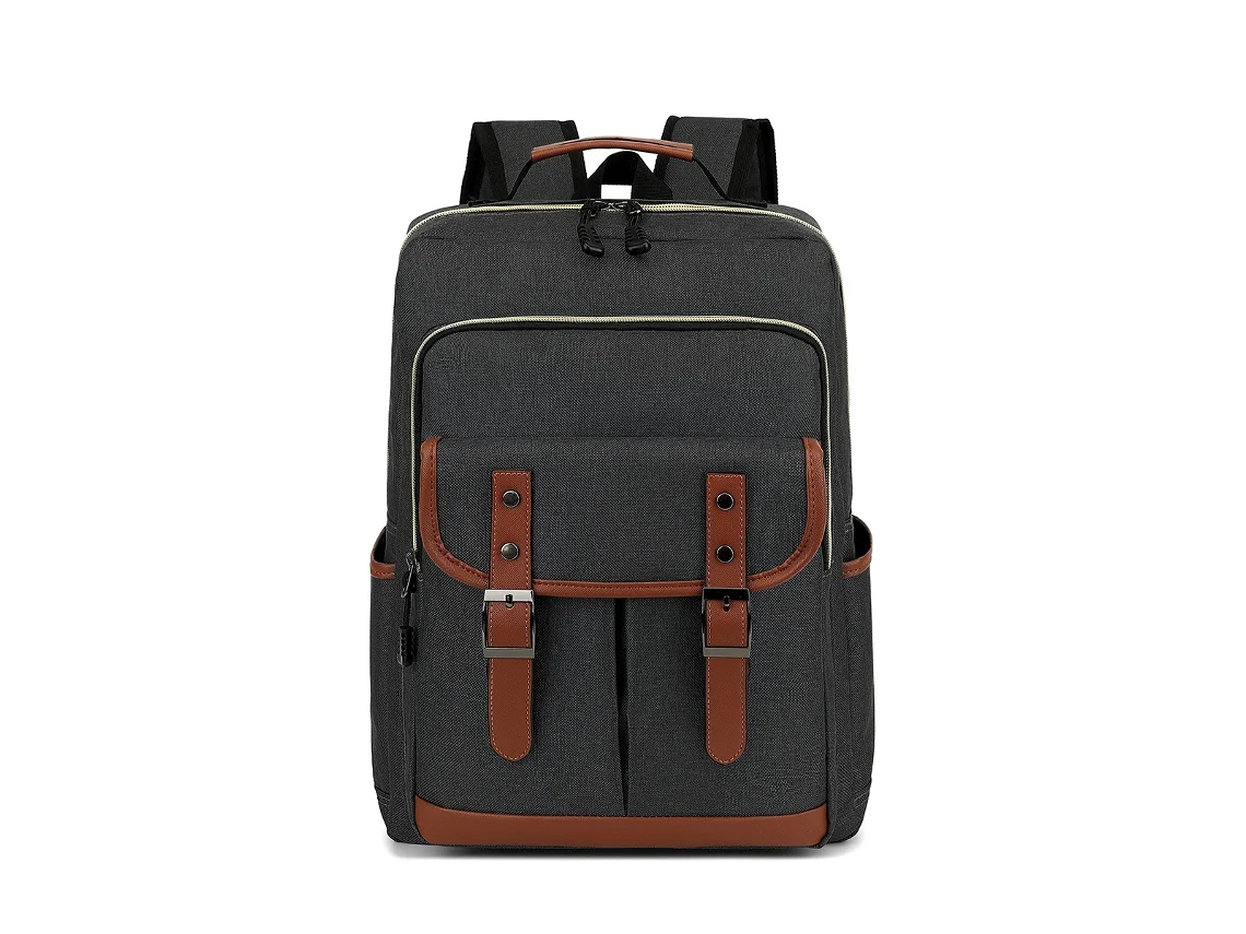 Mochila para portátil de estilo retro, 16 pulgadas, perfecta para viajar y muy elegante, gris oscuro.