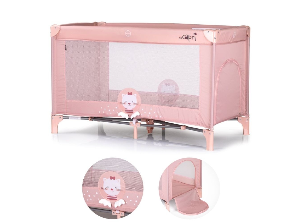 Cuna de viaje Capri de Chipolino Cat Pink