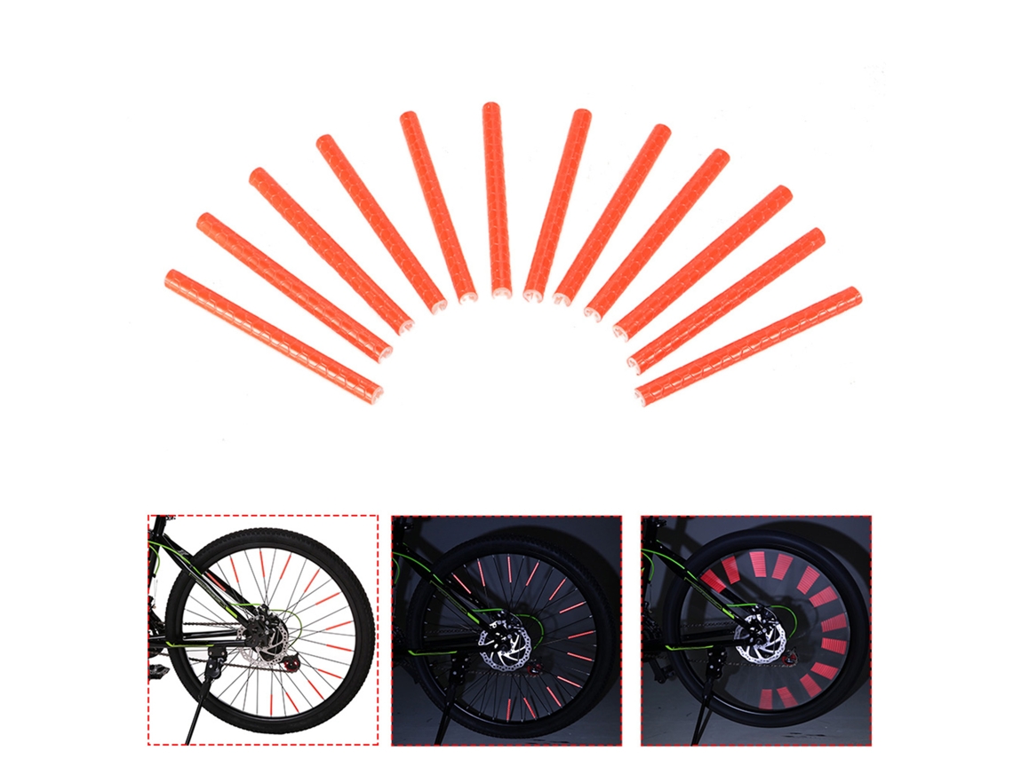 24pcs Palos Reflectantes Para Rayos De Bicicleta, Tubos Reflectantes De Rueda, Accesorio De Seguridad Ciclismo 75mm