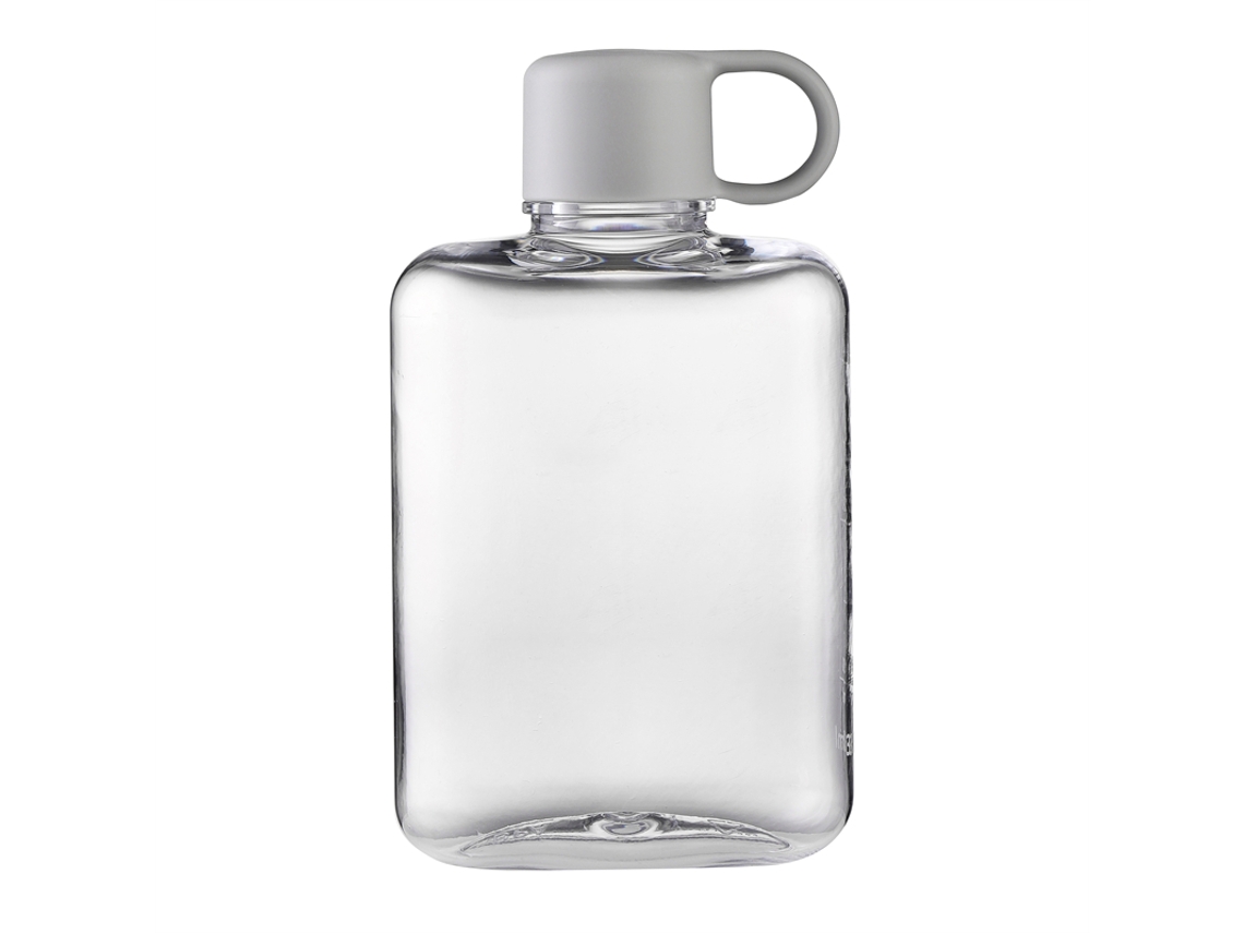 Botella De Agua Deportiva Plana De Plástico Transparente Sin Bpa (gris)