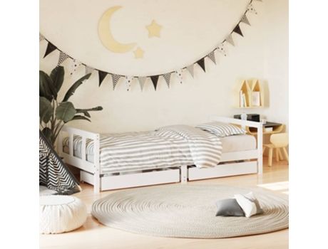 Estructura De Cama Para Niños VIDAXL Blanco Madera (90x190 cm)