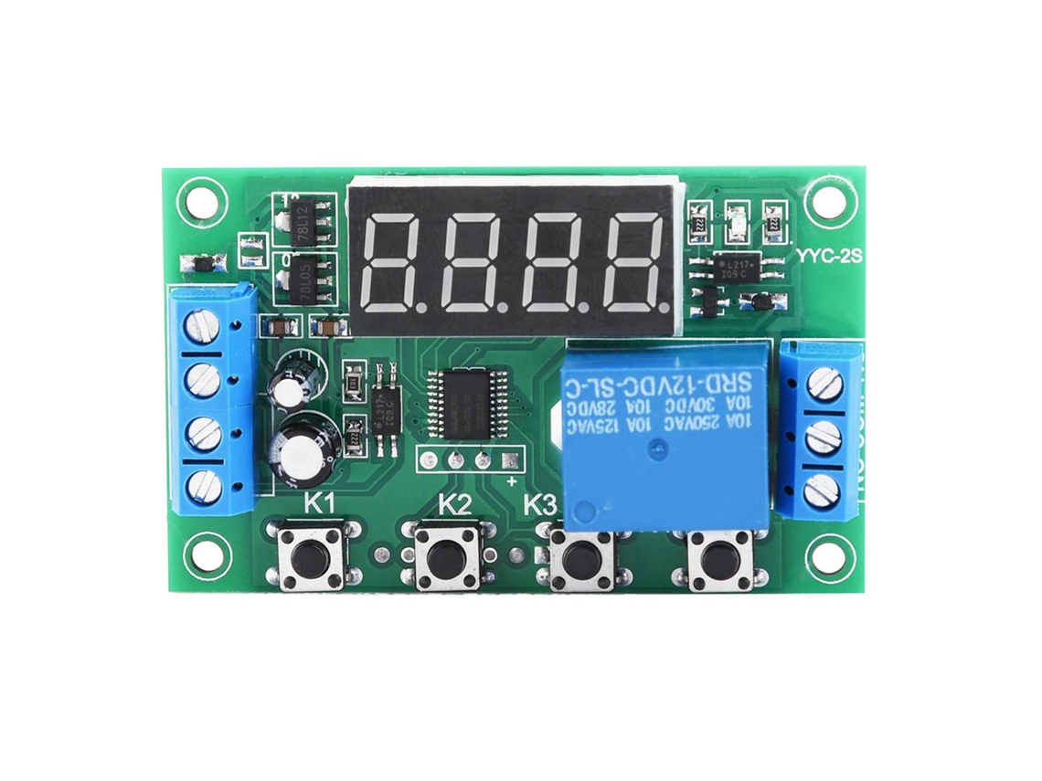 Módulo De Interruptor De Control Automático Con Relé Temporizador Ajustable Y Pantalla Led (12v)