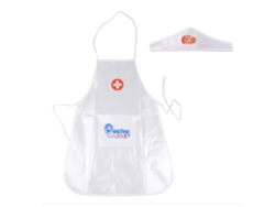 Uniforme y gorro para juego de rol de médico y enfermera pediátrica Mdug (blanco)