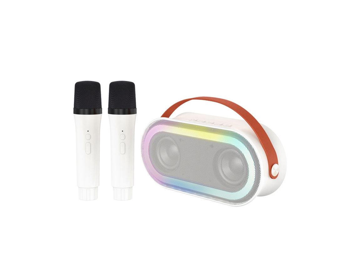 Máquina De Karaoke Infantil / Con 2 Micrófonos Inalámbricos/altavoz Bluetooth, Calidad De Sonido Hifi (blanco) Czhhmart