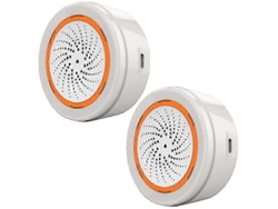 Alarma inteligente Tuya Zigbee de 2 piezas (modelo 2026) con sensor de temperatura y humedad para seguridad del hogar y alertas estroboscópicas.